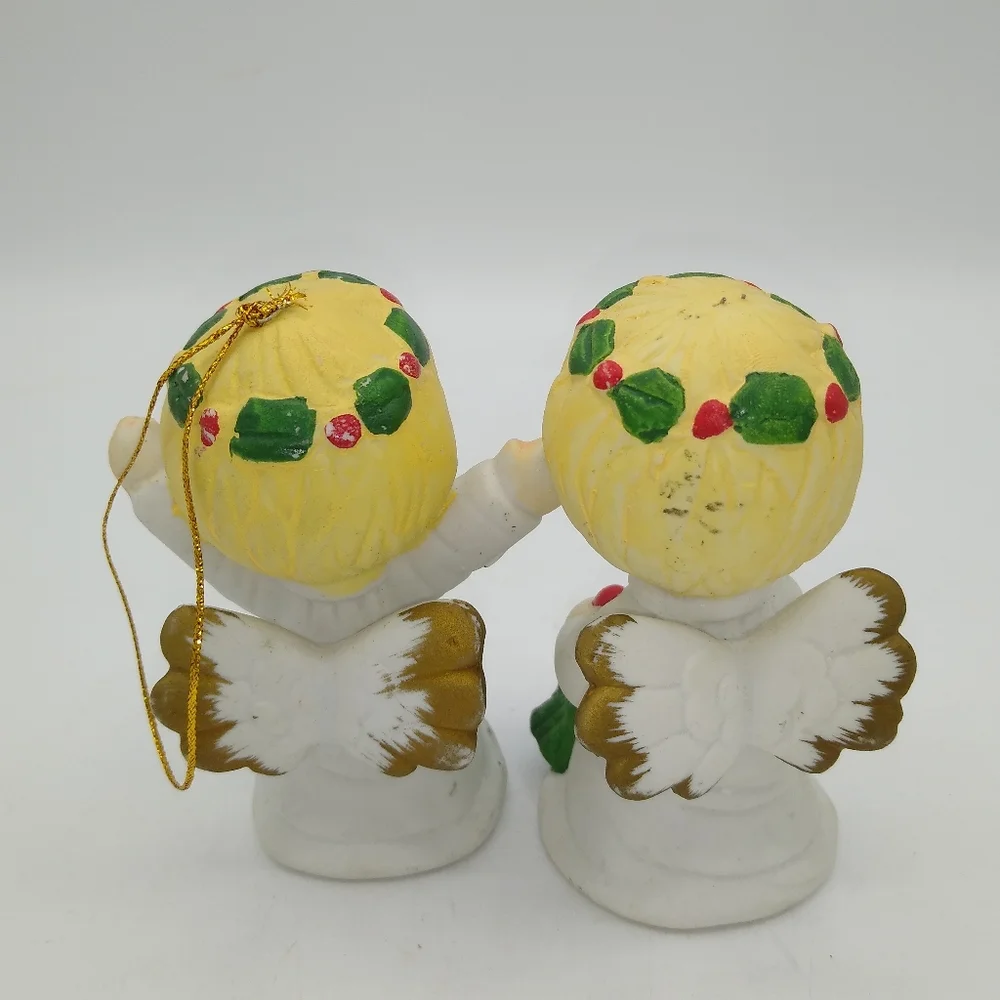 Jamestown China Christmas Cherubs Porcelain Angel Ornaments Set of 4 Vintage Box